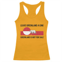 Leave Greenland Alone Polar Bear Protest Racerback Tank Top Not For Sale Patriotic Flag