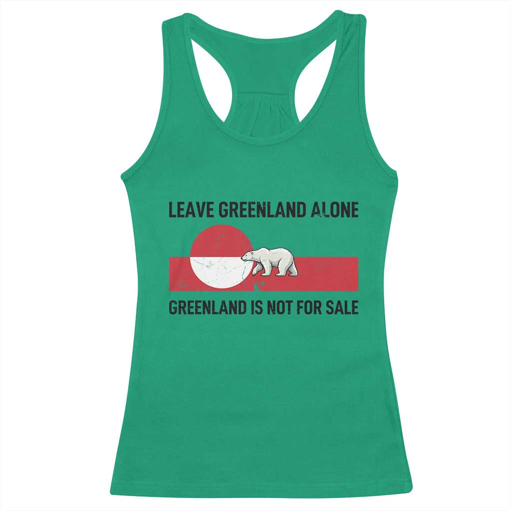 Leave Greenland Alone Polar Bear Protest Racerback Tank Top Not For Sale Patriotic Flag