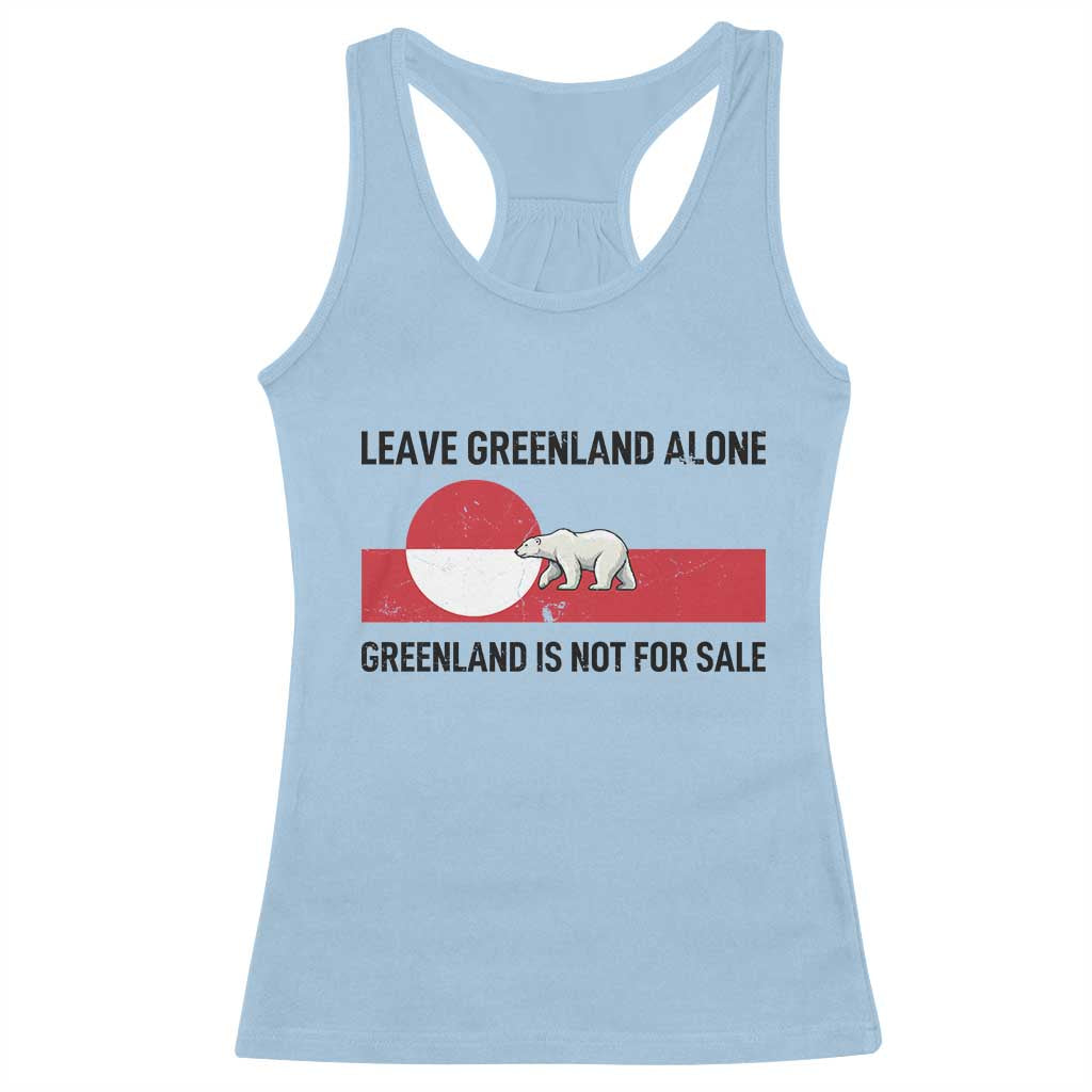 Leave Greenland Alone Polar Bear Protest Racerback Tank Top Not For Sale Patriotic Flag