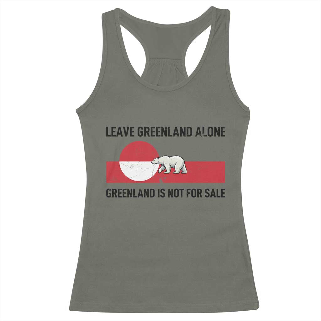Leave Greenland Alone Polar Bear Protest Racerback Tank Top Not For Sale Patriotic Flag