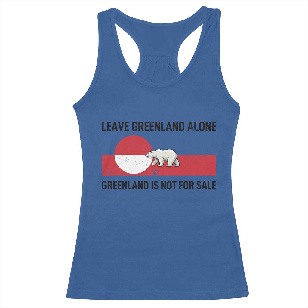 Leave Greenland Alone Polar Bear Protest Racerback Tank Top Not For Sale Patriotic Flag
