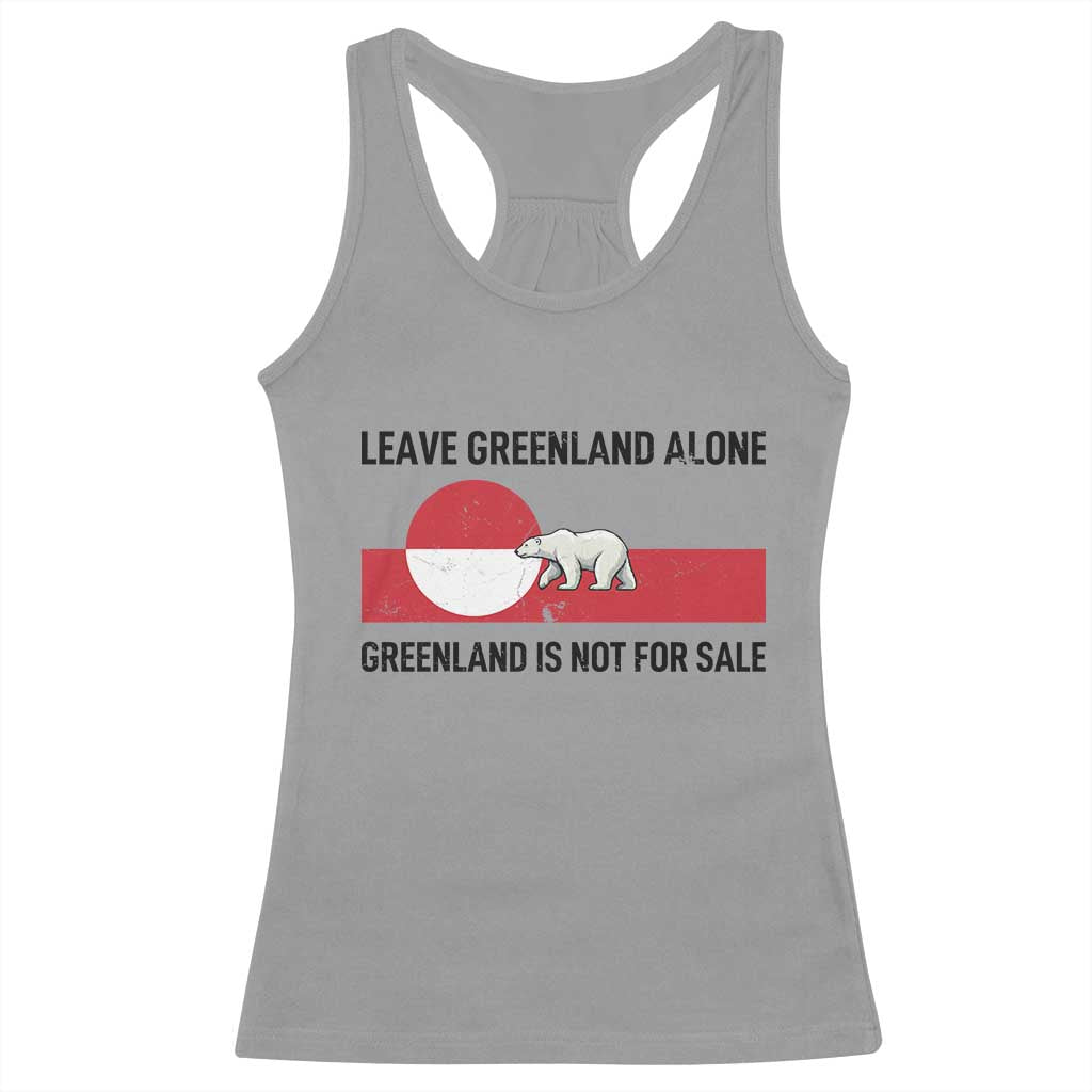 Leave Greenland Alone Polar Bear Protest Racerback Tank Top Not For Sale Patriotic Flag