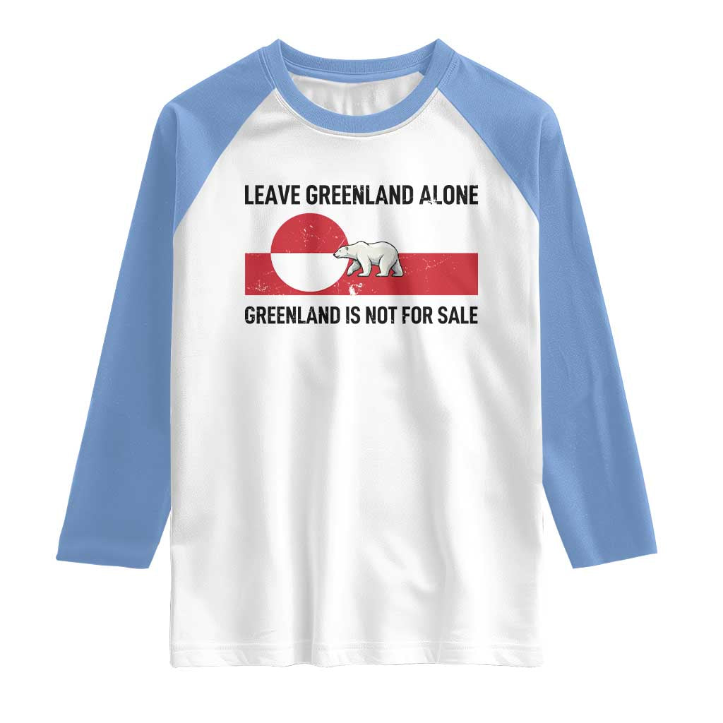 Leave Greenland Alone Polar Bear Protest Raglan Shirt Not For Sale Patriotic Flag