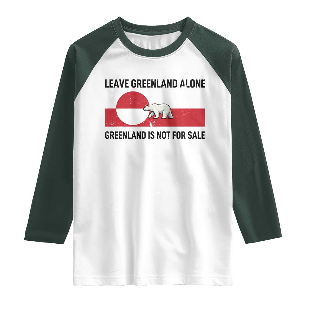 Leave Greenland Alone Polar Bear Protest Raglan Shirt Not For Sale Patriotic Flag