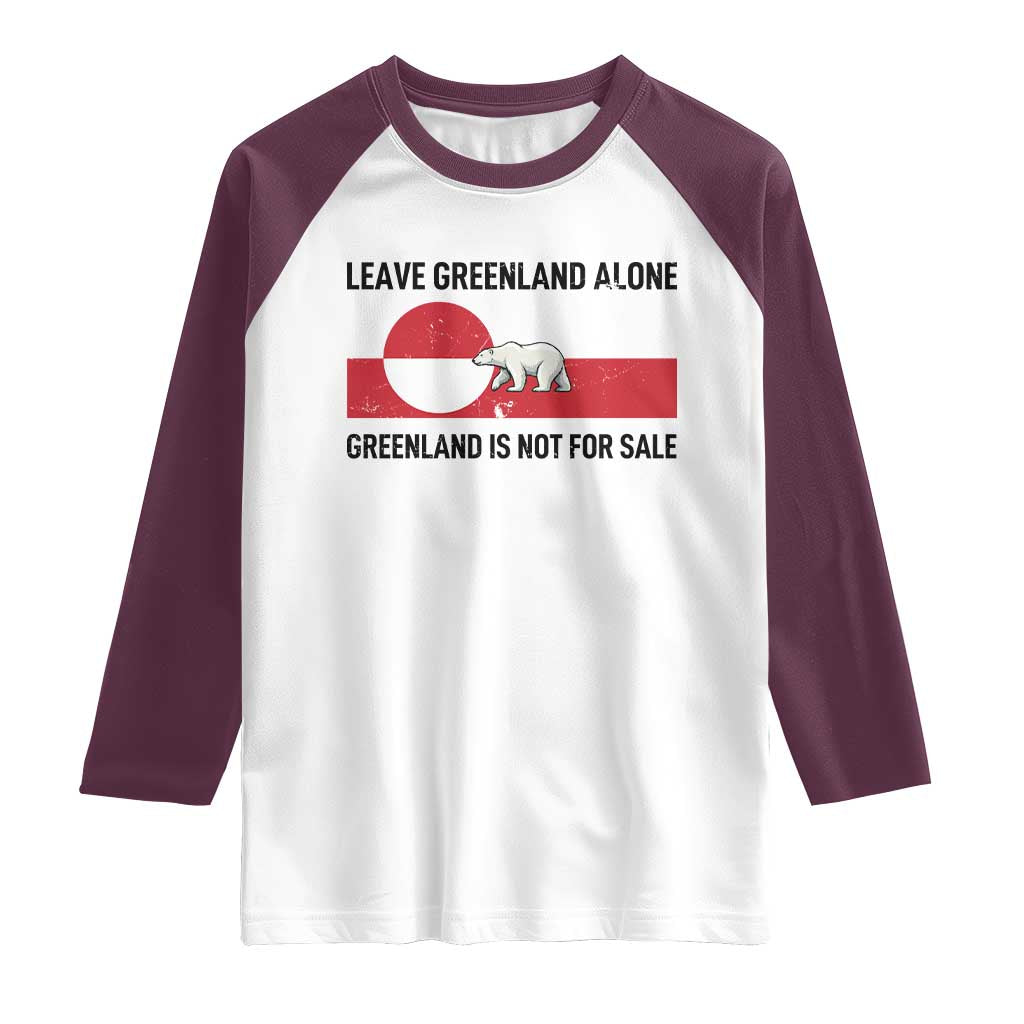 Leave Greenland Alone Polar Bear Protest Raglan Shirt Not For Sale Patriotic Flag