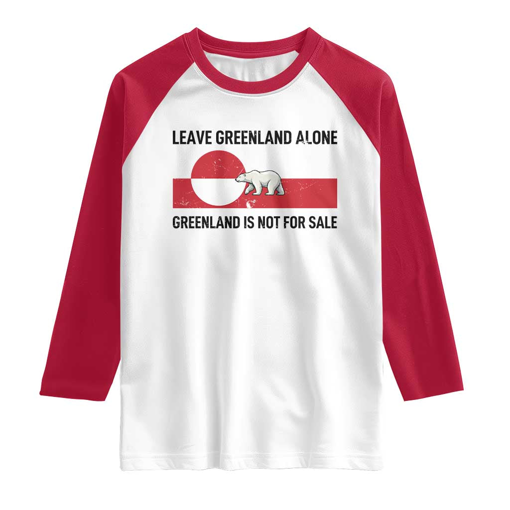Leave Greenland Alone Polar Bear Protest Raglan Shirt Not For Sale Patriotic Flag