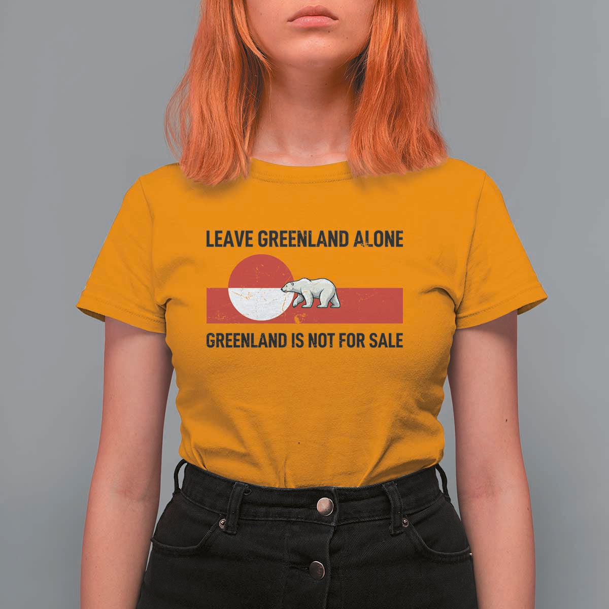 Leave Greenland Alone Polar Bear Protest T Shirt For Women Not For Sale Patriotic Flag