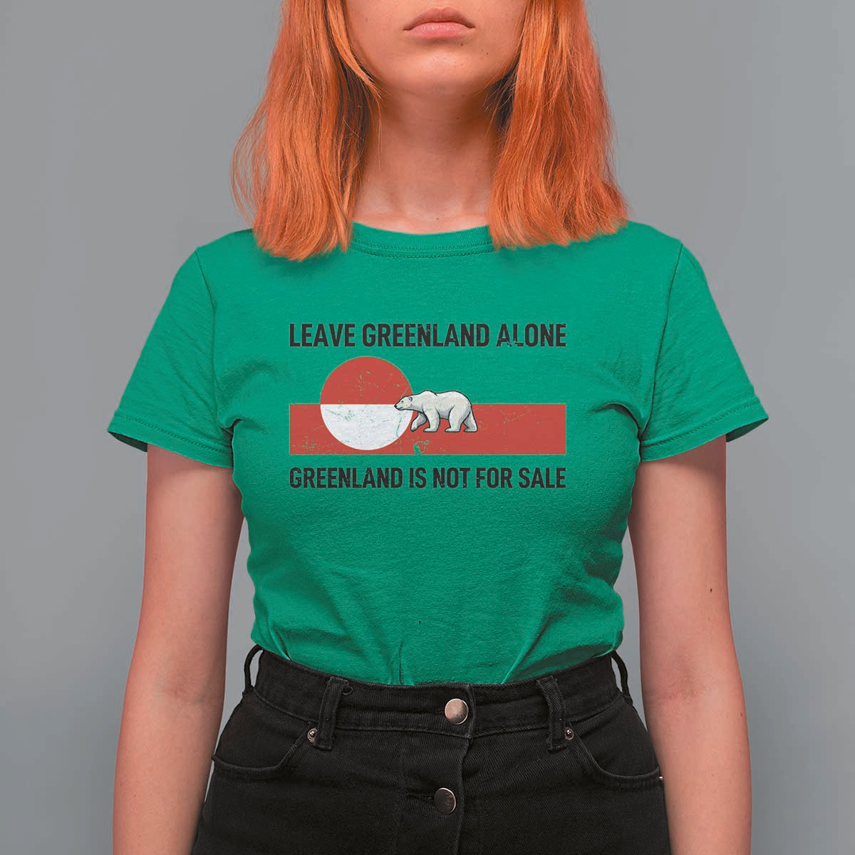 Leave Greenland Alone Polar Bear Protest T Shirt For Women Not For Sale Patriotic Flag