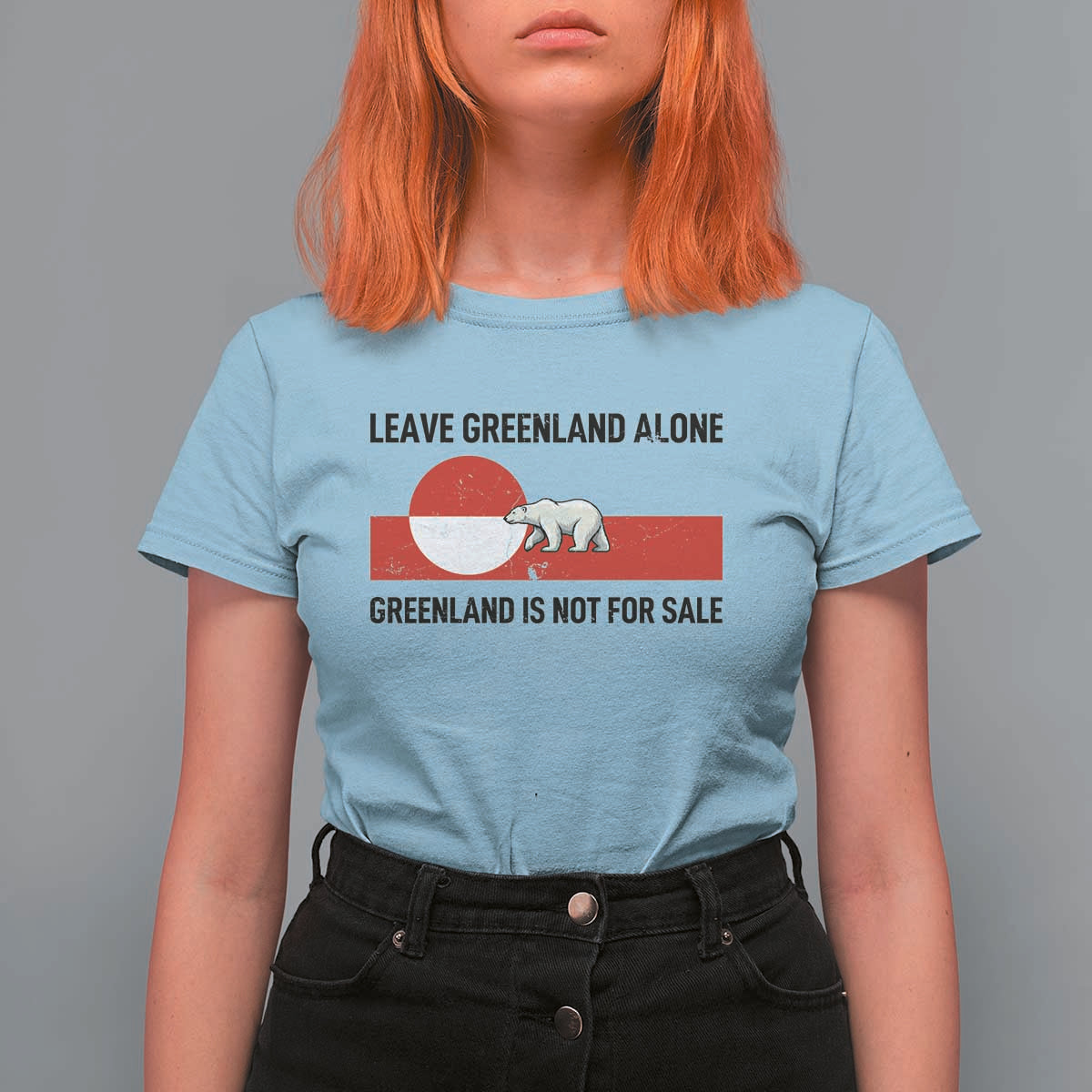 Leave Greenland Alone Polar Bear Protest T Shirt For Women Not For Sale Patriotic Flag