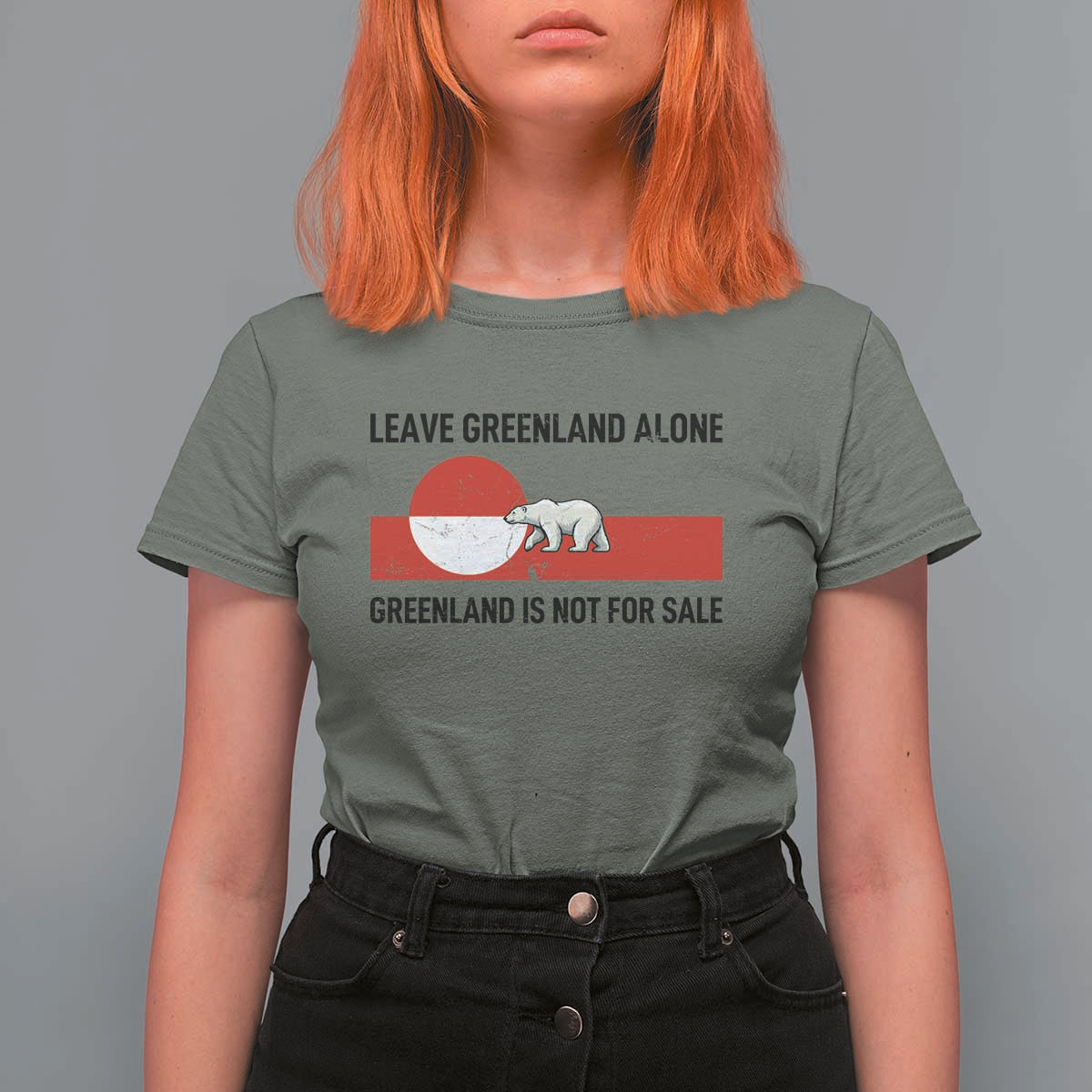 Leave Greenland Alone Polar Bear Protest T Shirt For Women Not For Sale Patriotic Flag