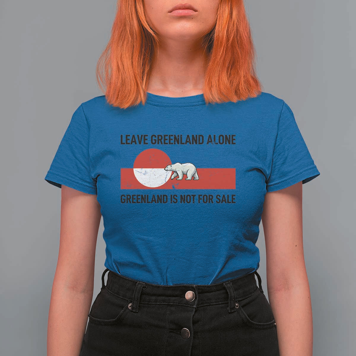 Leave Greenland Alone Polar Bear Protest T Shirt For Women Not For Sale Patriotic Flag