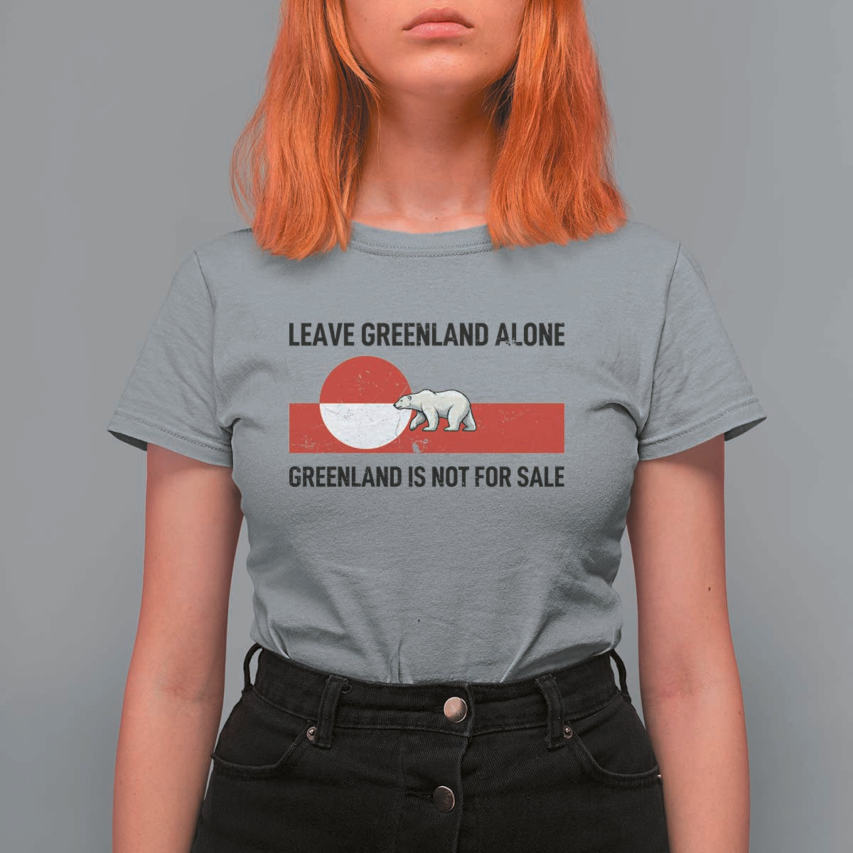 Leave Greenland Alone Polar Bear Protest T Shirt For Women Not For Sale Patriotic Flag