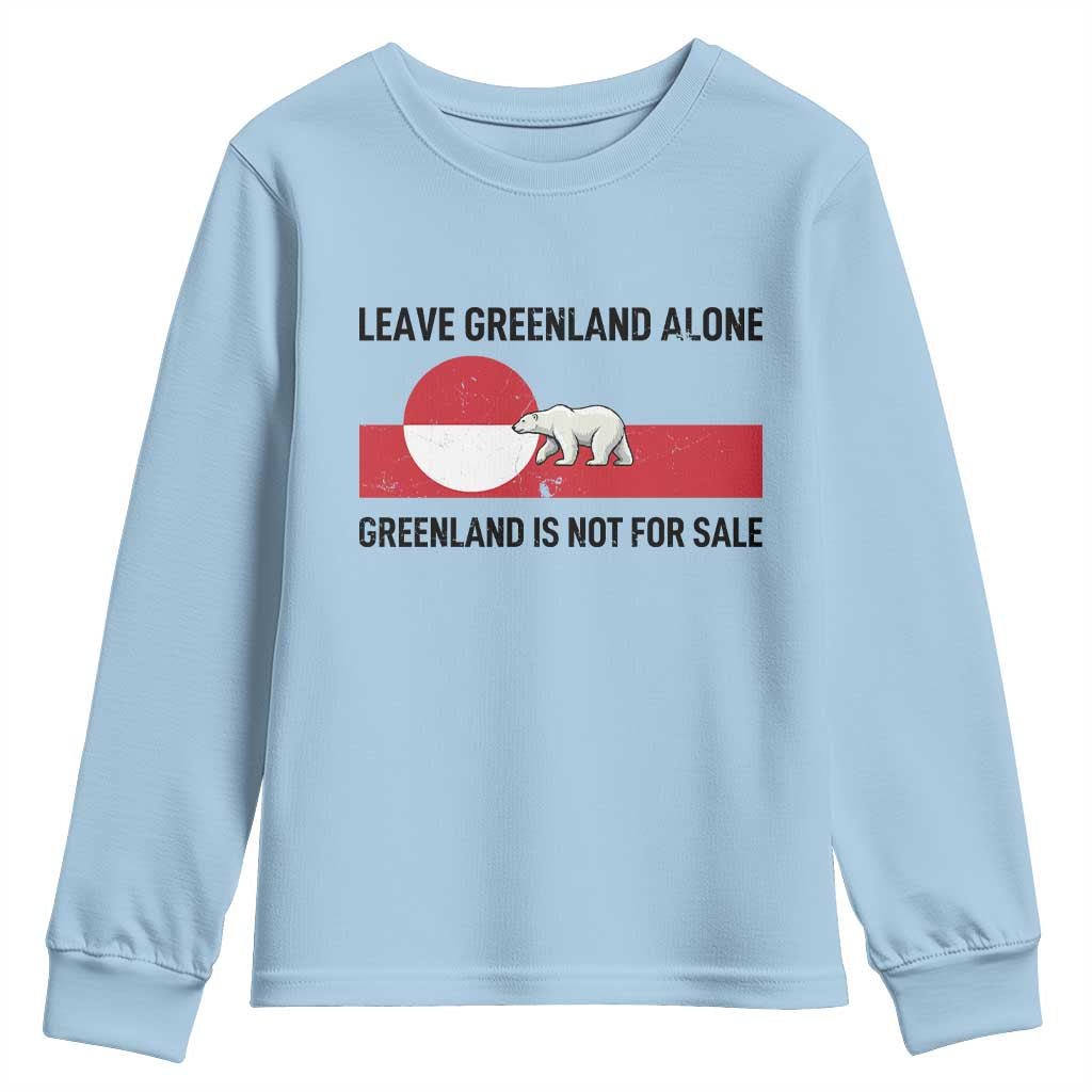 Leave Greenland Alone Polar Bear Protest Youth Sweatshirt Not For Sale Patriotic Flag