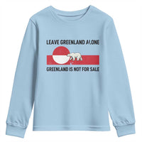 Leave Greenland Alone Polar Bear Protest Youth Sweatshirt Not For Sale Patriotic Flag