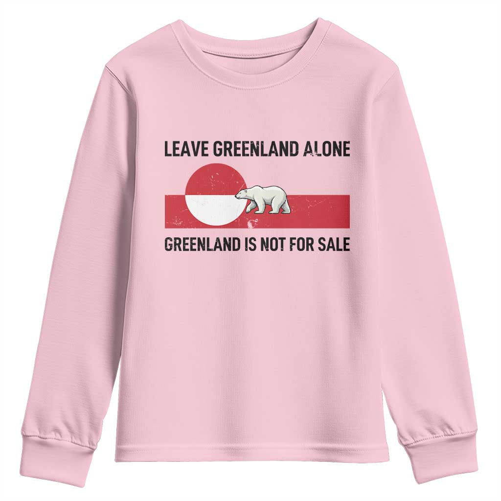 Leave Greenland Alone Polar Bear Protest Youth Sweatshirt Not For Sale Patriotic Flag
