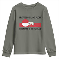 Leave Greenland Alone Polar Bear Protest Youth Sweatshirt Not For Sale Patriotic Flag