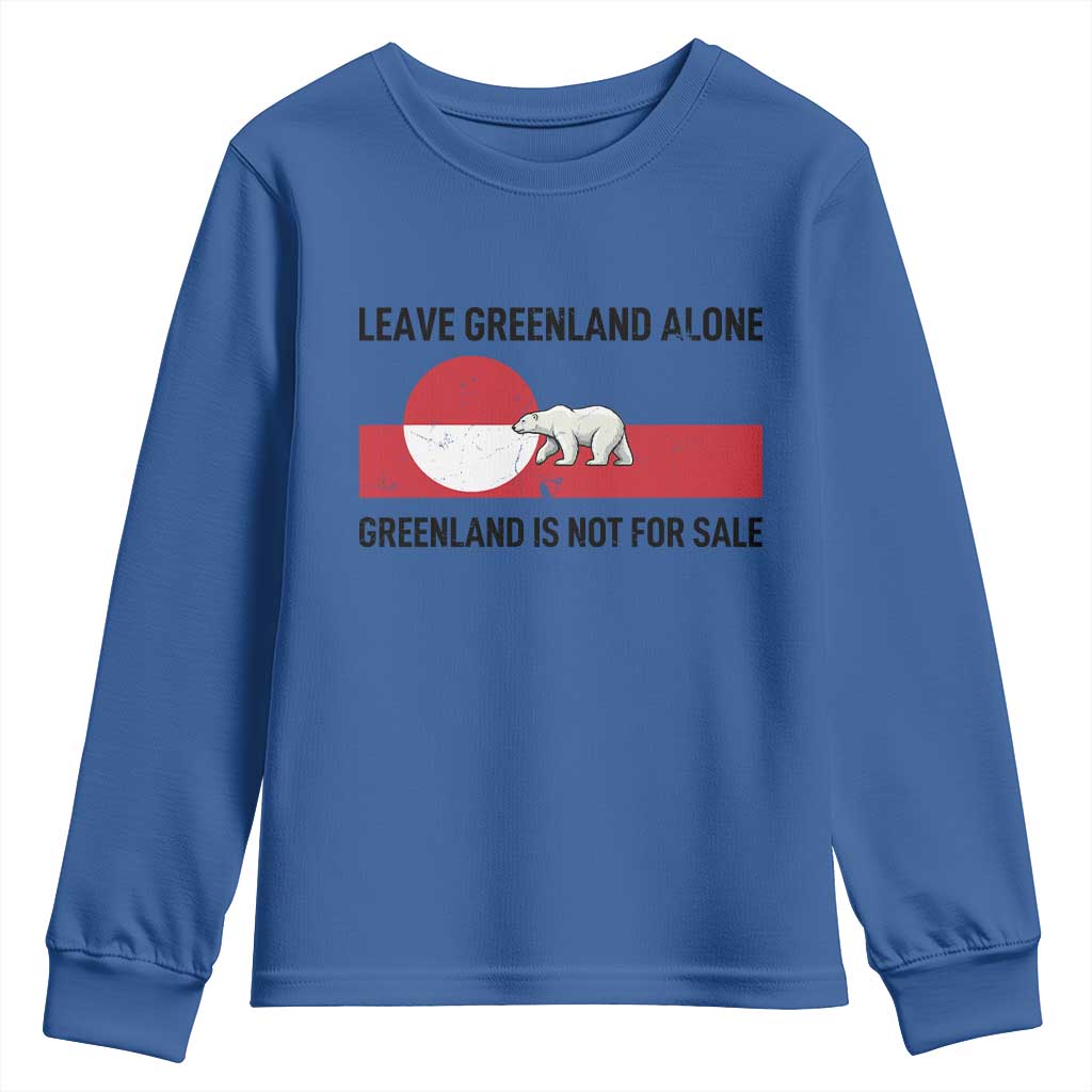 Leave Greenland Alone Polar Bear Protest Youth Sweatshirt Not For Sale Patriotic Flag