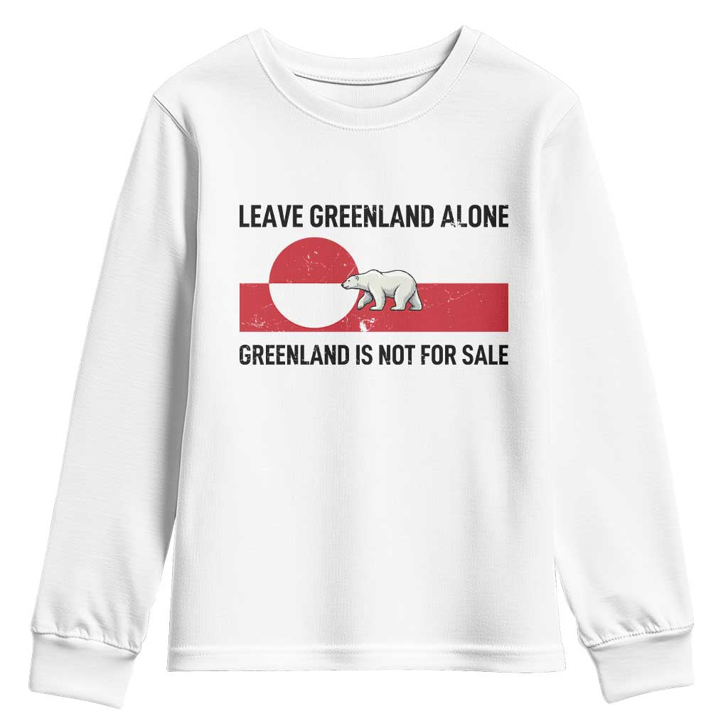 Leave Greenland Alone Polar Bear Protest Youth Sweatshirt Not For Sale Patriotic Flag