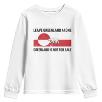 Leave Greenland Alone Polar Bear Protest Youth Sweatshirt Not For Sale Patriotic Flag