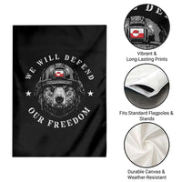 Greenland Bear We Will Defend Our Freedom Garden Flag Polar Bear Soldier National Pride