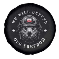 Greenland Bear We Will Defend Our Freedom Spare Tire Cover Polar Bear Soldier National Pride