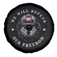 Greenland Bear We Will Defend Our Freedom Spare Tire Cover Polar Bear Soldier National Pride