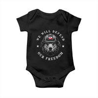 Greenland Bear We Will Defend Our Freedom Baby Onesie Polar Bear Soldier National Pride