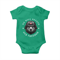 Greenland Bear We Will Defend Our Freedom Baby Onesie Polar Bear Soldier National Pride
