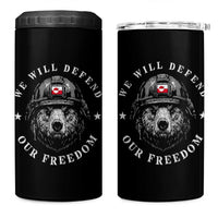 Greenland Bear We Will Defend Our Freedom 4 in 1 Can Cooler Tumbler Polar Bear Soldier National Pride