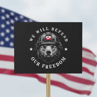 Greenland Bear We Will Defend Our Freedom Protest Sign Polar Bear Soldier National Pride