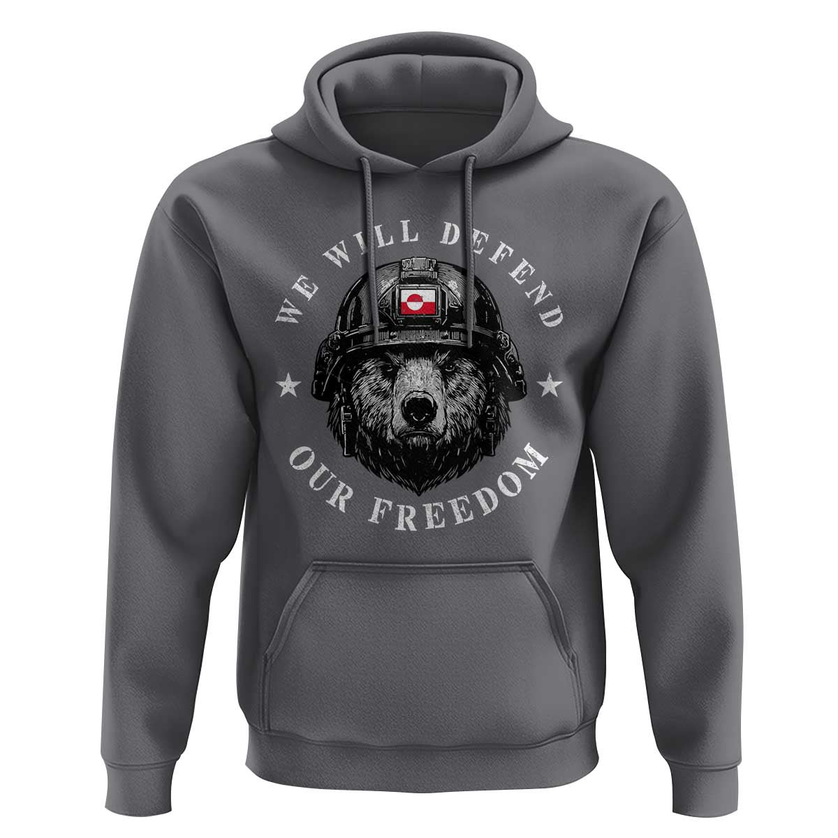 Greenland Bear We Will Defend Our Freedom Hoodie Polar Bear Soldier National Pride