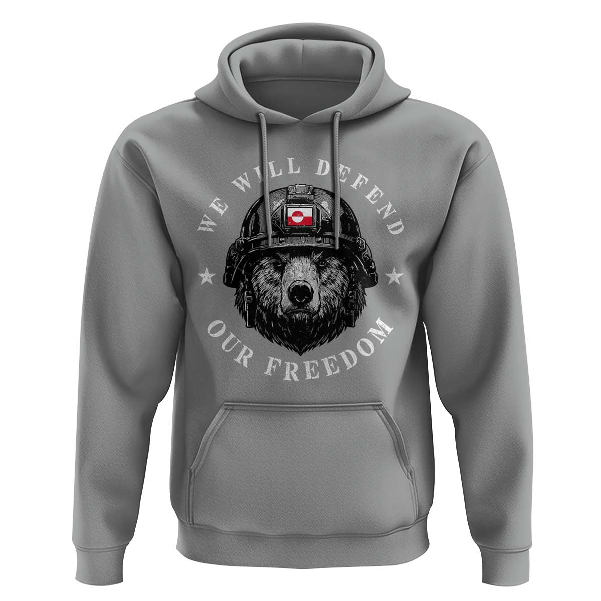 Greenland Bear We Will Defend Our Freedom Hoodie Polar Bear Soldier National Pride