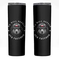 Greenland Bear We Will Defend Our Freedom Skinny Tumbler Polar Bear Soldier National Pride