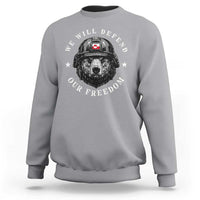 Greenland Bear We Will Defend Our Freedom Sweatshirt Polar Bear Soldier National Pride