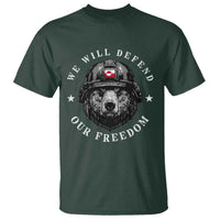 Greenland Bear We Will Defend Our Freedom T Shirt Polar Bear Soldier National Pride
