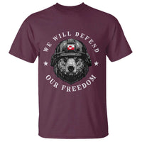 Greenland Bear We Will Defend Our Freedom T Shirt Polar Bear Soldier National Pride