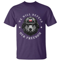 Greenland Bear We Will Defend Our Freedom T Shirt Polar Bear Soldier National Pride