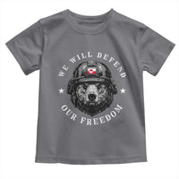 Greenland Bear We Will Defend Our Freedom Toddler T Shirt Polar Bear Soldier National Pride