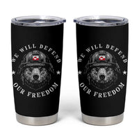Greenland Bear We Will Defend Our Freedom Tumbler Cup Polar Bear Soldier National Pride