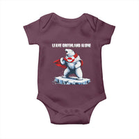 Heroic Polar Bear Leave Greenland Alone Baby Onesie Patriotic Island Sovereignty Protest