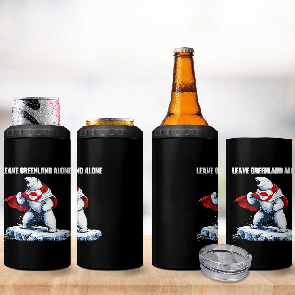 Heroic Polar Bear Leave Greenland Alone 4 in 1 Can Cooler Tumbler Patriotic Island Sovereignty Protest