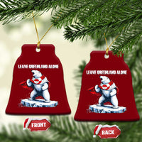 Heroic Polar Bear Leave Greenland Alone Ceramic Ornament Patriotic Island Sovereignty Protest