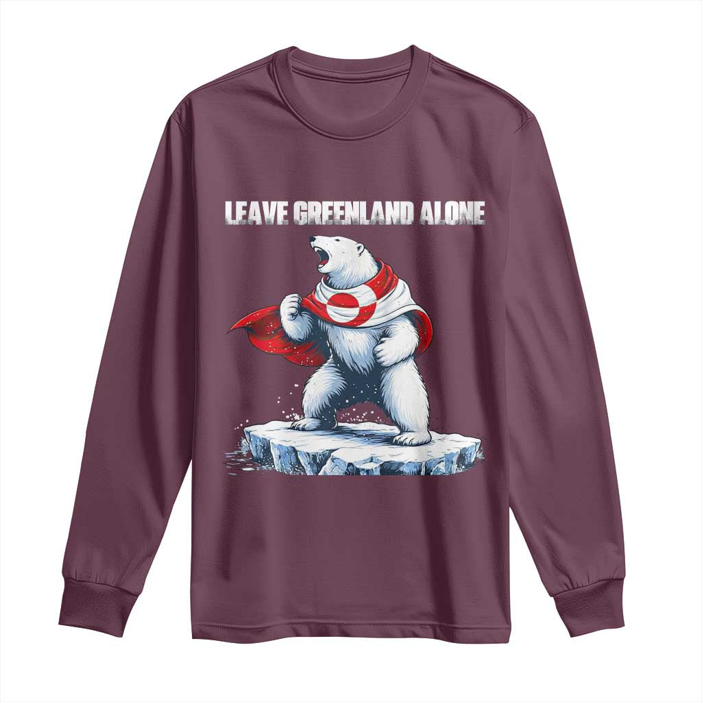 Heroic Polar Bear Leave Greenland Alone Long Sleeve Shirt Patriotic Island Sovereignty Protest