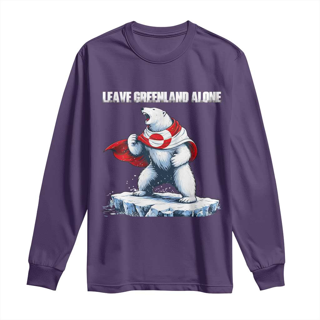 Heroic Polar Bear Leave Greenland Alone Long Sleeve Shirt Patriotic Island Sovereignty Protest