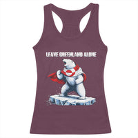 Heroic Polar Bear Leave Greenland Alone Racerback Tank Top Patriotic Island Sovereignty Protest