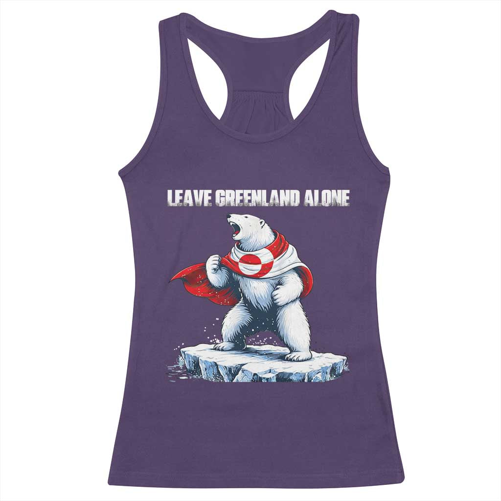 Heroic Polar Bear Leave Greenland Alone Racerback Tank Top Patriotic Island Sovereignty Protest