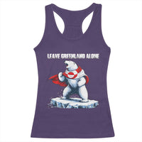 Heroic Polar Bear Leave Greenland Alone Racerback Tank Top Patriotic Island Sovereignty Protest