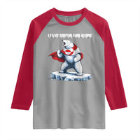 Heroic Polar Bear Leave Greenland Alone Raglan Shirt Patriotic Island Sovereignty Protest