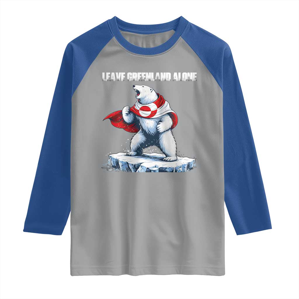 Heroic Polar Bear Leave Greenland Alone Raglan Shirt Patriotic Island Sovereignty Protest