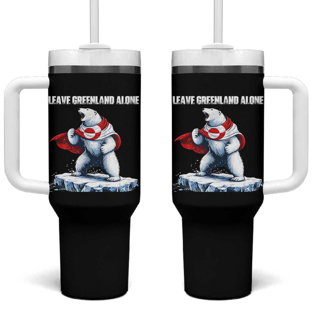 Heroic Polar Bear Leave Greenland Alone Tumbler With Handle Patriotic Island Sovereignty Protest